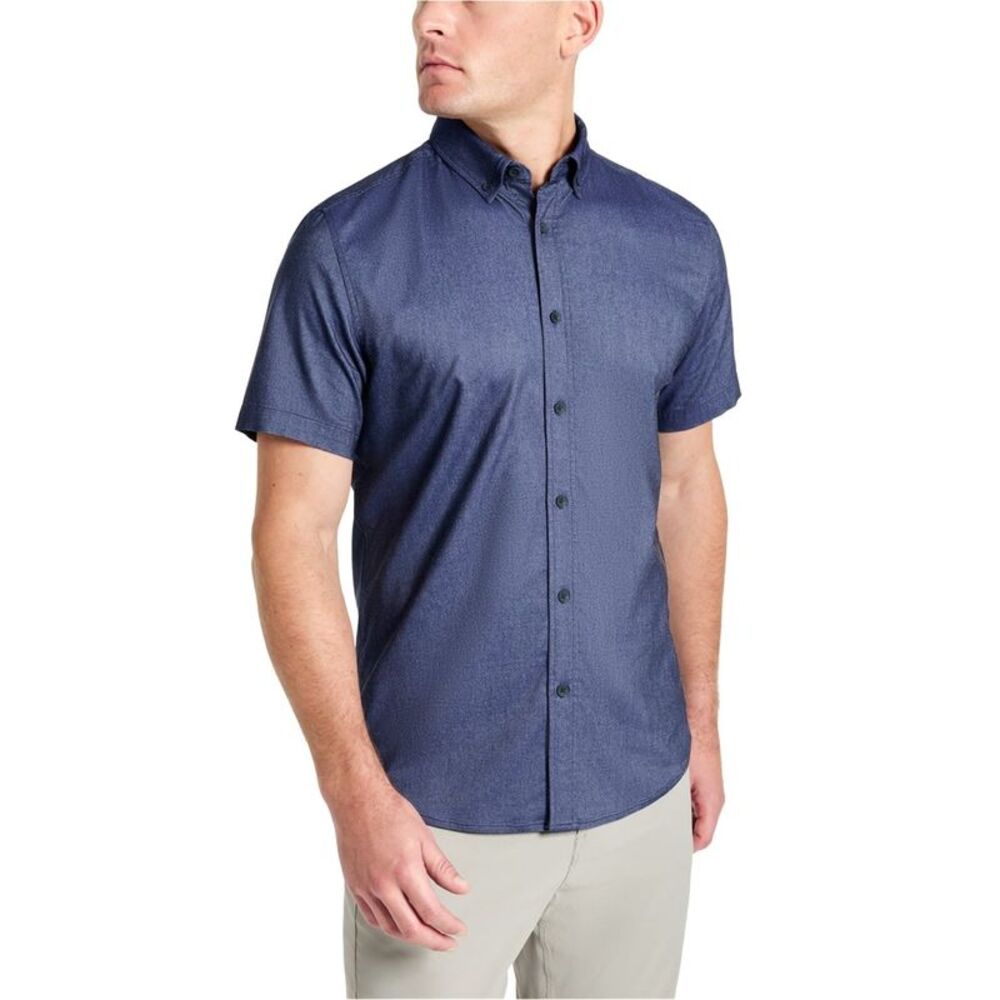 Kenneth Cole Mens Slim Fit Short Sleeve Button Up Shirt, NWT